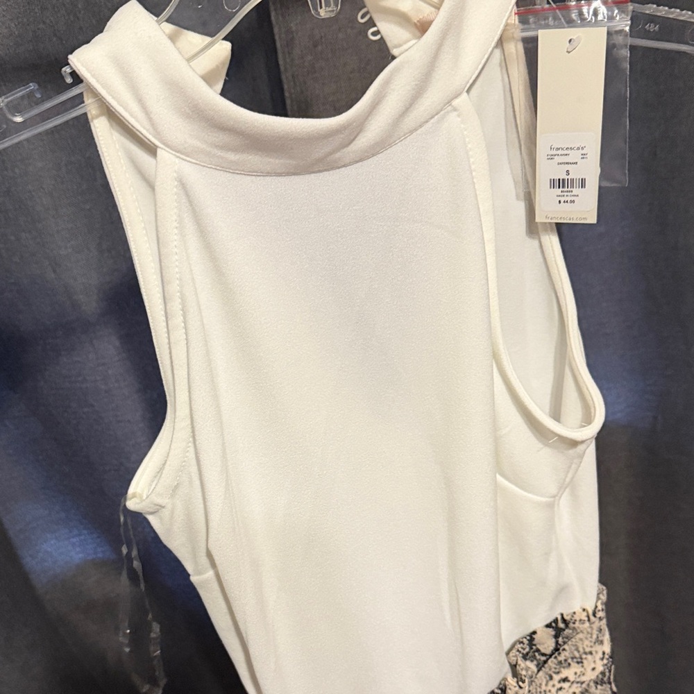 Francesca's Collections White Sleeveless Blouse